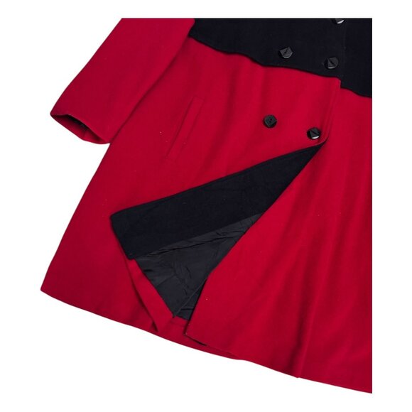 CAROL HORN Vintage 90s WOOL Luxury Designer Pea Coat Trench Womens 10 - Picture 6 of 6